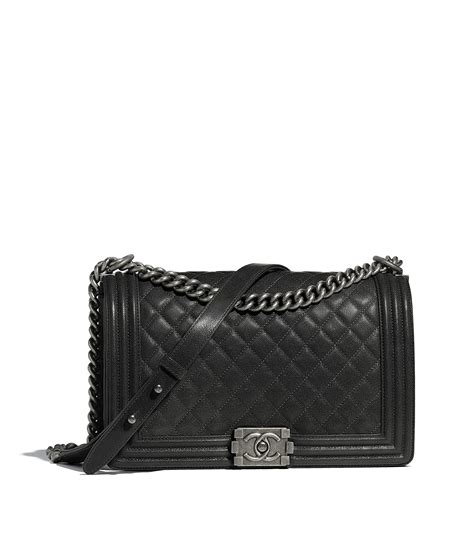 chanel boy ruthenium|Large boy chanel handbag, Calfskin & ruthenium.